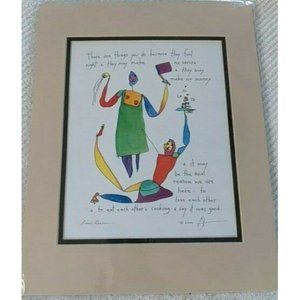 Vintage Story People “Real Reason”By Artist Brian Andreas Signed 2000 "Cooking"